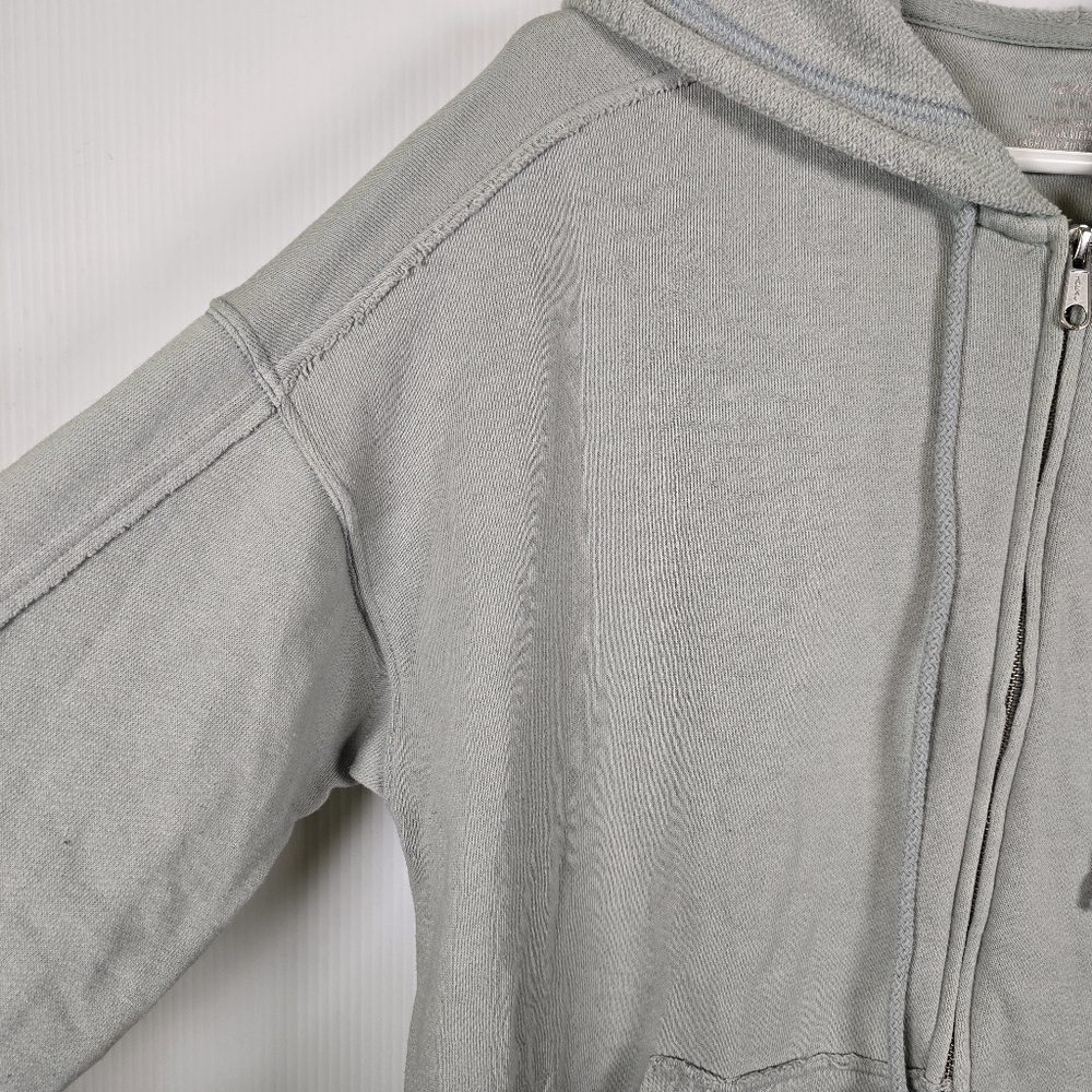 Aerie Womens Oversized Soft SageGreen Full Zip Hooded Sweatshirt Size M Pockets - Picture 6 of 11